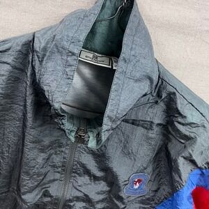 Givenchy Active Windbreaker Jacket Mens Medium Charcoal Colorblock Vintage Zip